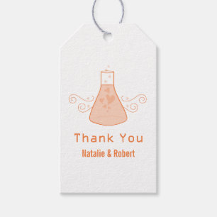 Étiquettes cadeaux Mariage de chimie douce orange