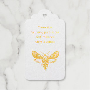 Étiquettes Cadeaux Mariage gothique   Moth & Lace Noir & Blanc