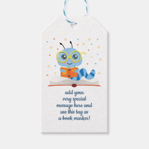 Étiquettes Cadeaux Marque-page Ver bleu