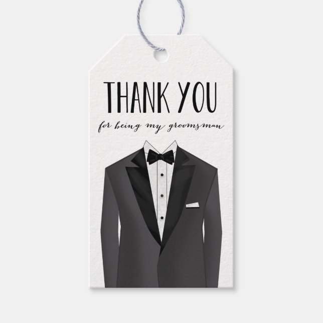 Étiquettes cadeaux Merci Groomsmen (Devant)