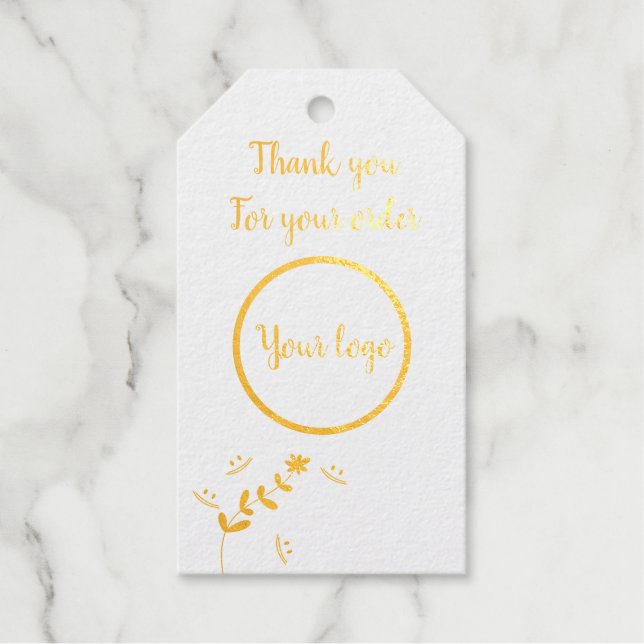 Étiquettes Cadeaux Merci pour votre commande (Recto)