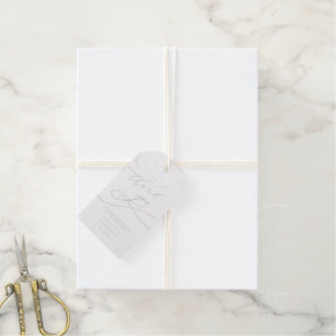 Étiquettes Cadeaux Merci riche en huile d'argent romantique privilégi