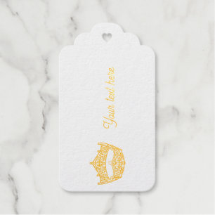 Étiquettes Cadeaux Miss America Crown Gold Foil
