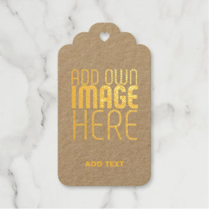 ÉTIQUETTES CADEAUX MODÈLE DE TEXTE D'IMAGE BROWN SIMPLE MODERNE