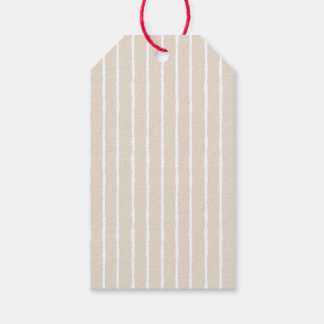 Étiquettes Cadeaux Modernes Neutres Rayures Beige