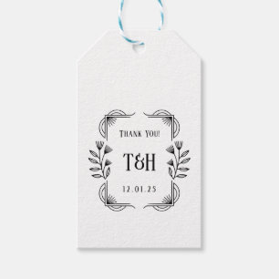 Étiquettes Cadeaux Monogramme Art Déco Moderne Cad