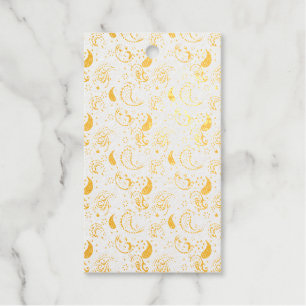 Étiquettes Cadeaux Motif noir et blanc Paisley - Art textile élégant