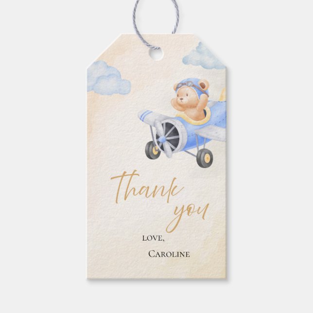 Étiquettes Cadeaux Ourson en Route (Devant)