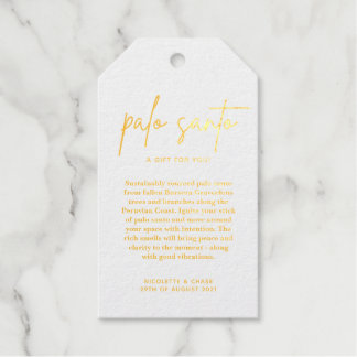 Étiquettes Cadeaux Palo Santo Mariage Carte de Faveur