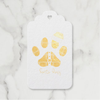 Étiquettes Cadeaux Père Noël Paws. Belle patte. J'aime les chiens