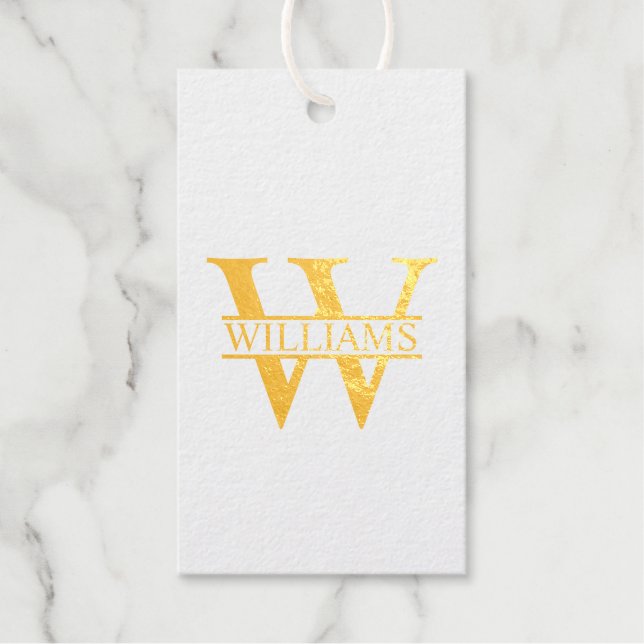 Étiquettes Cadeaux Personalized Monogram and Name Gold  (Recto)