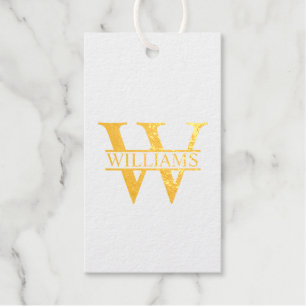 Étiquettes Cadeaux Personalized Monogram and Name Gold 
