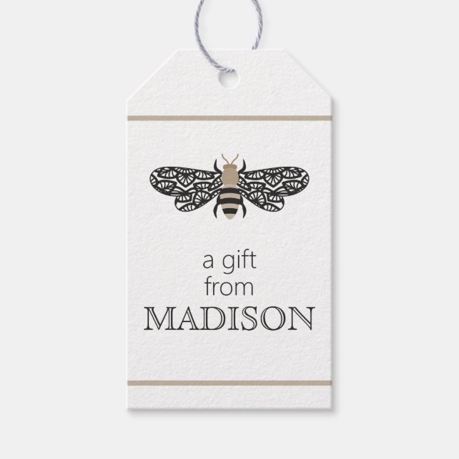 Étiquettes cadeaux personnalisées Lacewing Bee (Devant)