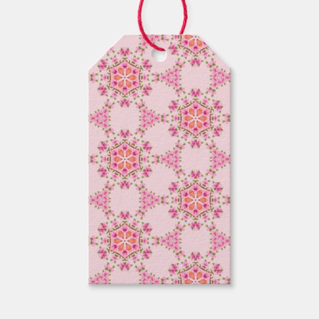 Étiquettes cadeaux Pink Snowflakes (Devant)