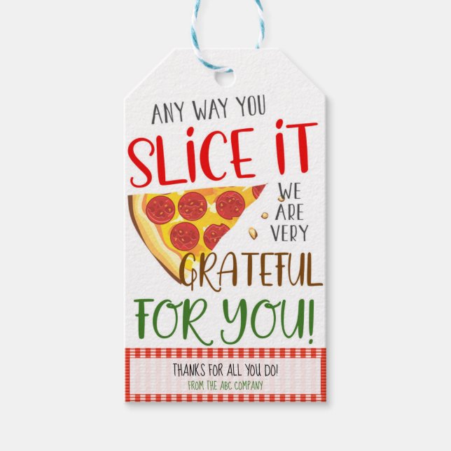 Étiquettes cadeaux Pizza (Devant)
