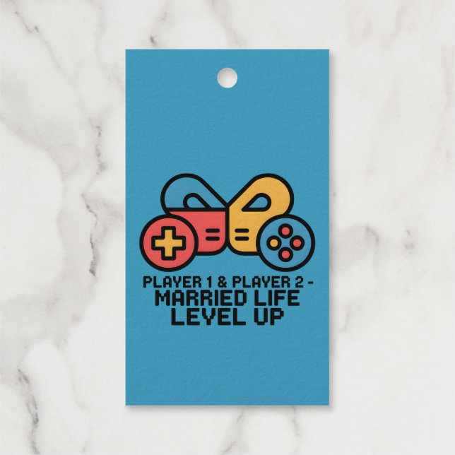 Étiquettes Cadeaux Player 1 & 2 Married Gamer (Verso)