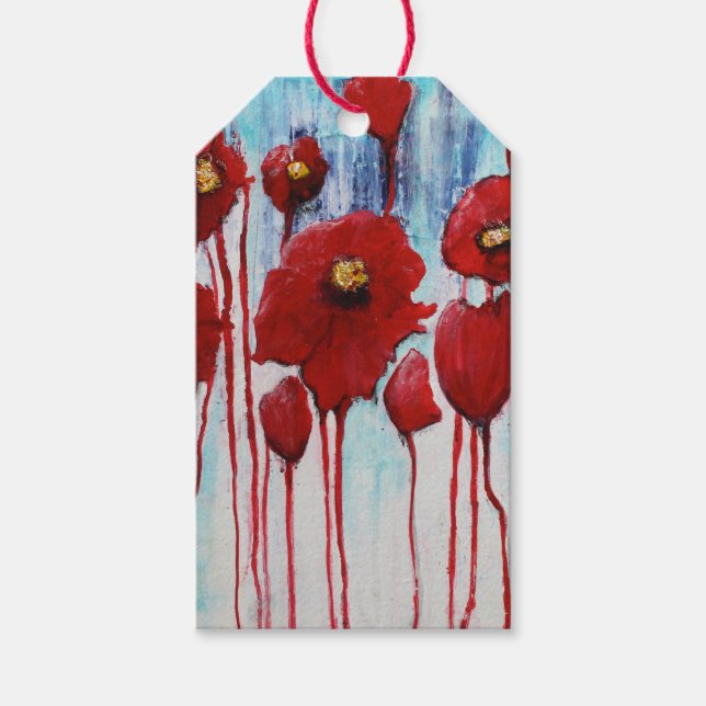 Étiquettes cadeaux Red Poppies (Devant)