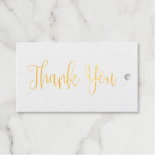 Étiquettes Cadeaux Remerciement de mariage en calligraphie dorée. Sim
