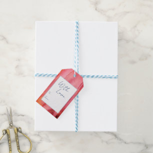 Étiquettes Cadeaux Rose Rouge Pastel Bleu Avec Amo