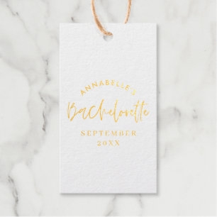 Étiquettes Cadeaux Scène champagne rose moderne girly script bachelor
