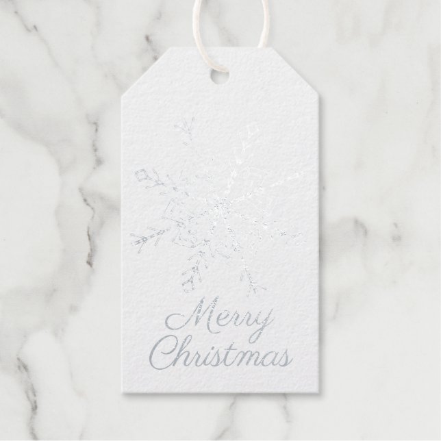 Étiquettes Cadeaux Silver de Snowflake (Recto)