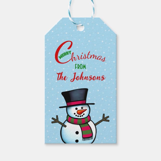 Étiquettes cadeaux Snowman (Devant)
