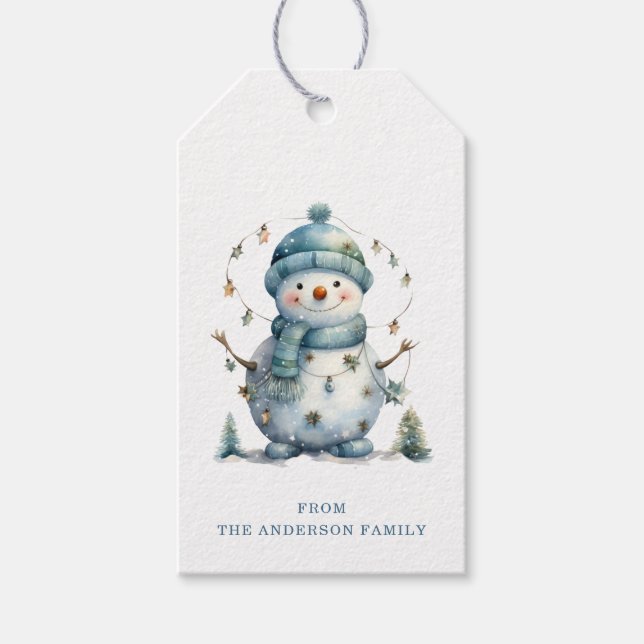 Étiquettes cadeaux Snowman (Devant)