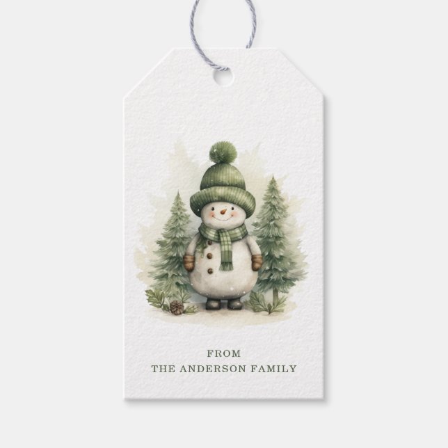 Étiquettes cadeaux Snowman (Devant)