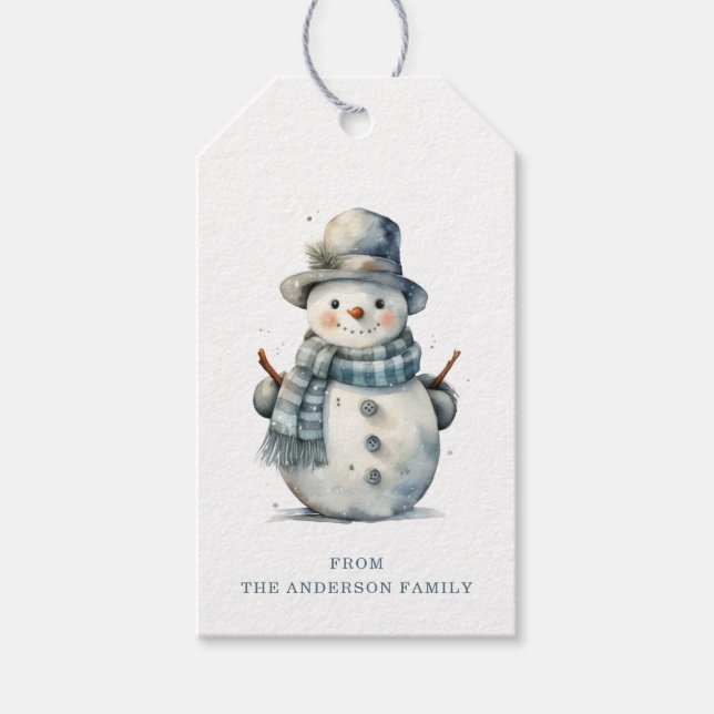 Étiquettes cadeaux Snowman (Devant)