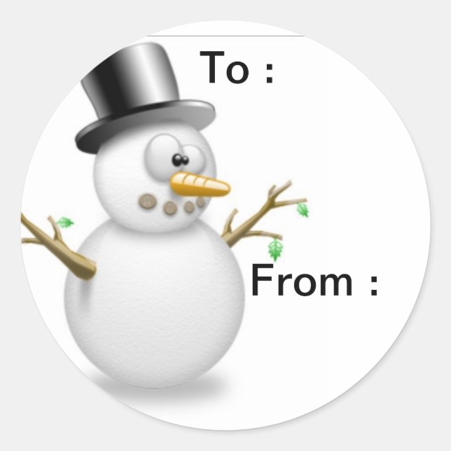 Étiquettes cadeaux Snowman (Devant)