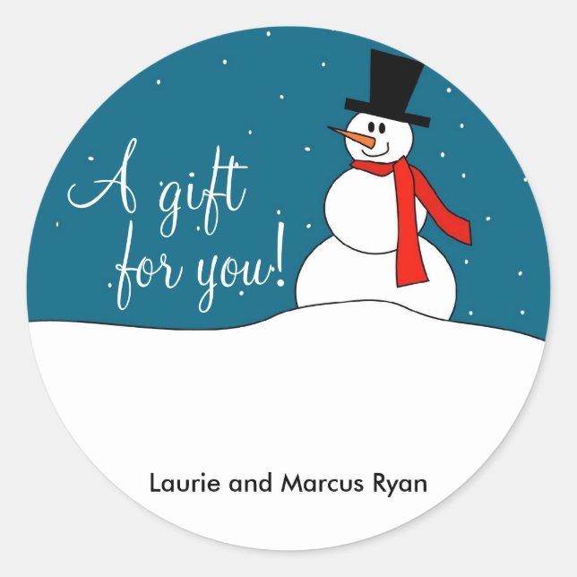 Étiquettes cadeaux Snowman (Devant)