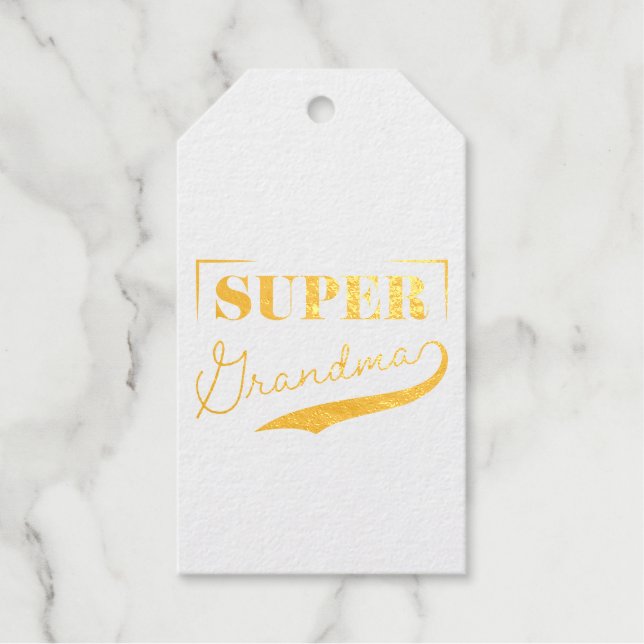 Étiquettes Cadeaux Super grand-mère (Recto)