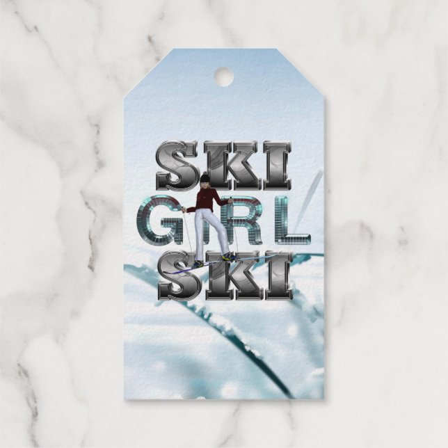 Étiquettes Cadeaux TOP Ski féminin (Verso)