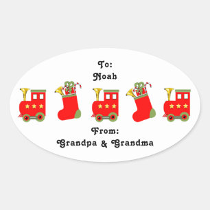 Étiquettes Cadeaux Train de Noël