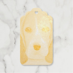 Étiquettes Cadeaux Un mignon chien intelligent. Pastel