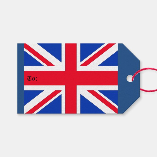 Étiquettes cadeaux Union Jack (Devant (Horizontal))