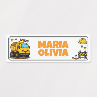 Étiquettes Camion mignon École personnalisée Nom