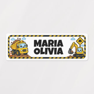 Étiquettes Camion mignon École personnalisée Nom