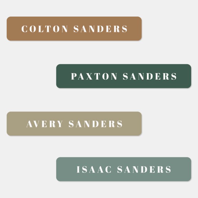 Étiquettes Camouflage Boho simple Nom étanche (Groupe)