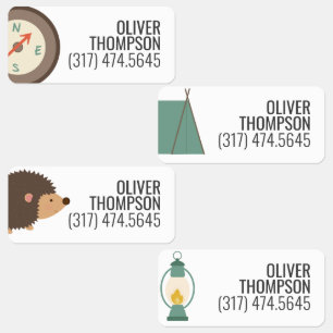 Étiquettes Camping Aventure Enfants