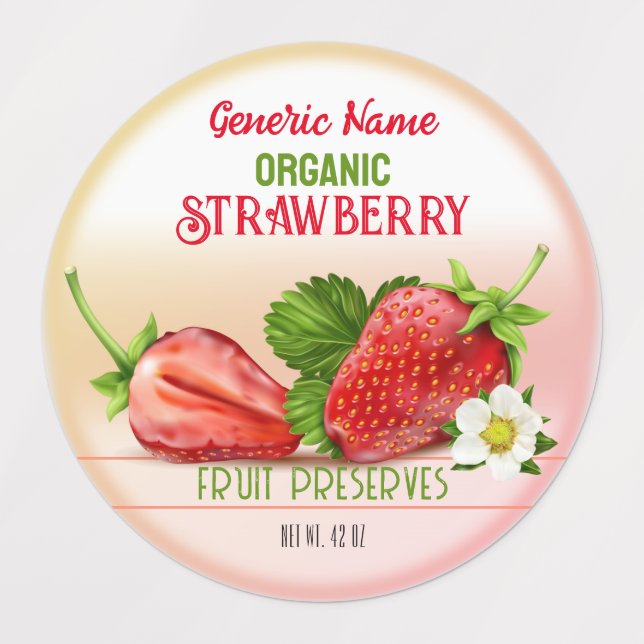 Étiquettes Canne aux fruits de fraise (Design 1)