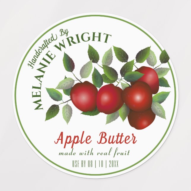 Étiquettes Canne aux fruits de pomme (Design 1)