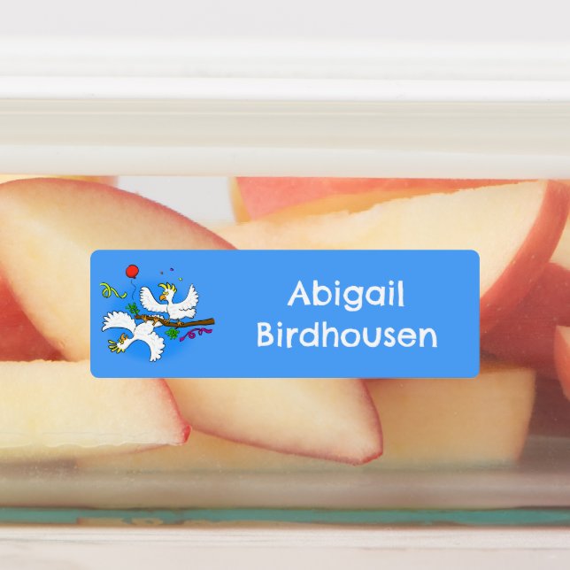 Étiquettes Caricature amusante d'oiseaux de cocktails personn (Apposé)