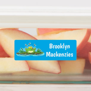 Étiquettes Caricature de grenouille vert mignon personnalisée