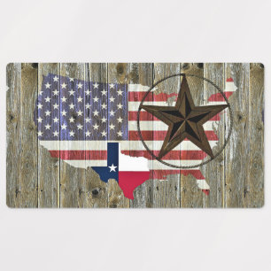 Étiquettes Carte du drapeau de l'État de Texas Lone Star