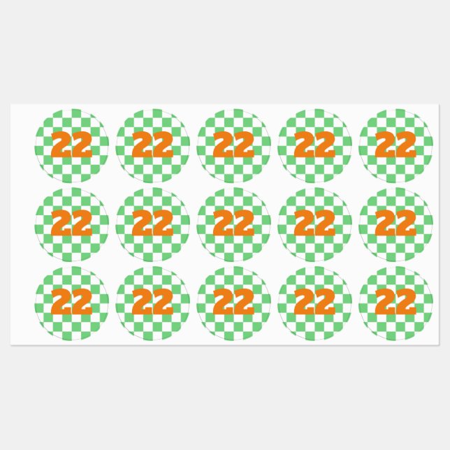 Étiquettes Carton de tableau de bord vert rétro Y2K (Feuille)