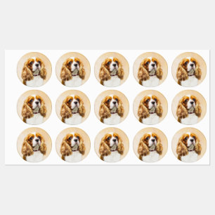 Étiquettes Cavalier King Charles Spaniel Peinture originale