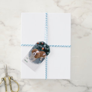 Étiquettes cavalières de cadeau de Noël d'épag