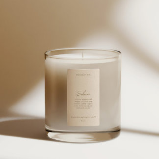 Étiquettes Chic moderne crème neutre produit de bougie couleu