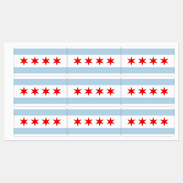 Étiquettes Chicago city flag custom multipurpose labels (Feuille)